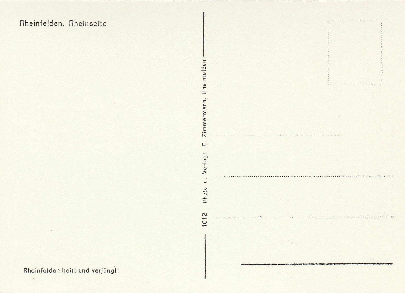 Cartoline postali: Rheinfelden.  Rheinseite – Usato da Fällanden venduto da Blausegelfliege 1