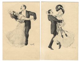 Tanzpaar - 2 Karten - verschiedenen Tänze - Tango - Mode