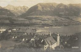 Sarnen OW Kirchhofen mit Bergpanorama 1926 sehr gut erhalte