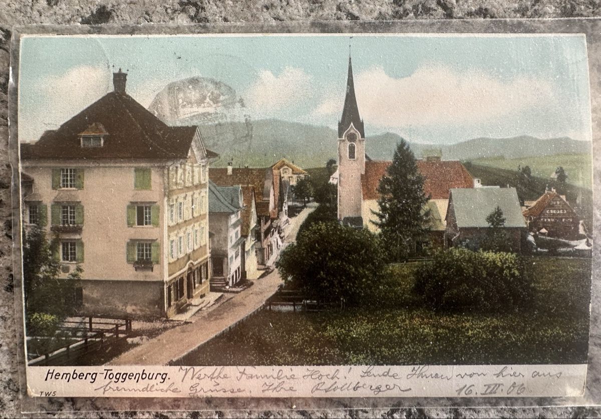 Ansichtskarten: Hemberg - Toggenburg 1906 – Gebraucht aus Wettingen von Phibras