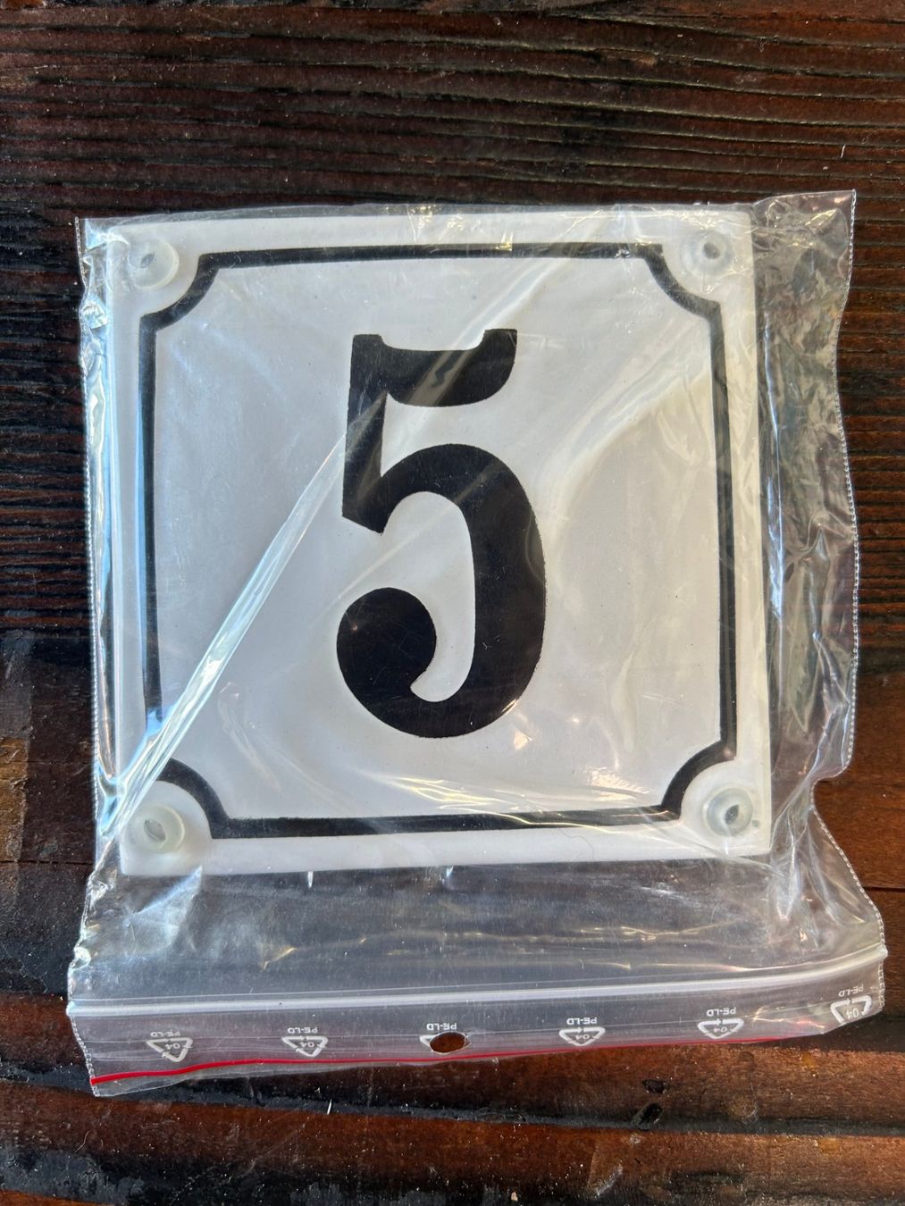Insegne: Emaille Hausnummer ( 5 ) 10 x 10 cm – Usato da Sugiez venduto da brockicenter