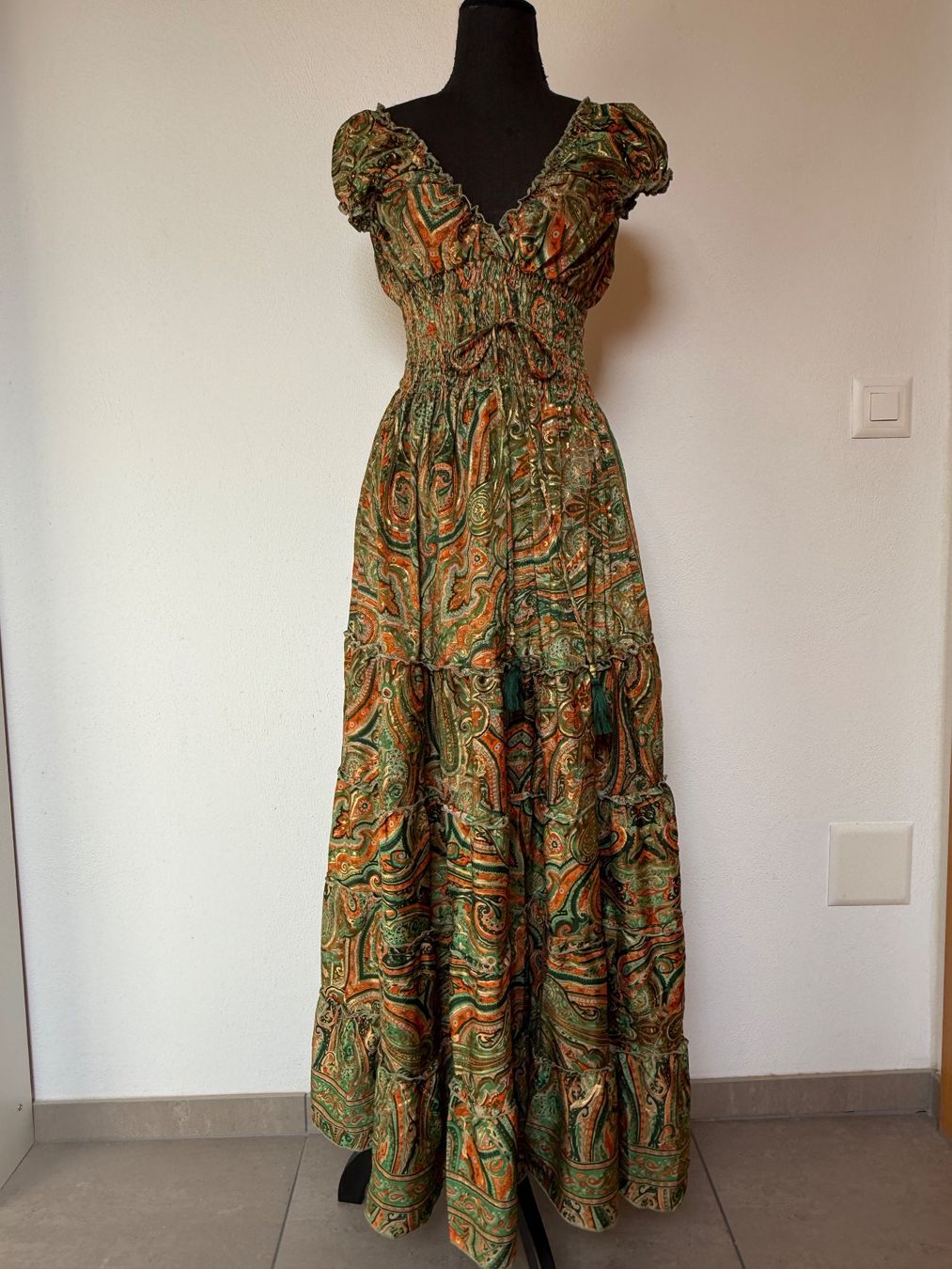 Vestiti: Boho Maxi Stufenkleid aus Seide – Nuovo (secondo la descrizione) da Sigriswil venduto da ck56