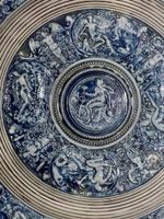 Grande plat “La TEMPÉRANCE” grès en relief d’après Briot