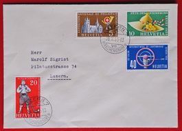 WERBE SATZBRIEF 320 - 323 FETE DES VIGNERONS LUZERN 1955