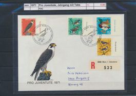 1971 Pro Juventute, Jahrgang mit Tabs, FDC