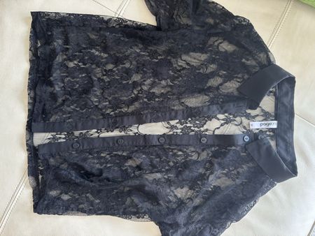 Damen Bluse Spitze schwarz Grösse M gebraucht