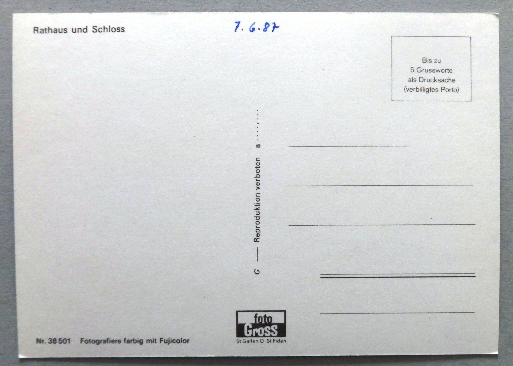 Cartes postales: Arbon, Rathaus und Schloss – D'occasion à Fétigny par Billy2miny 1