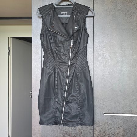 🐸 GUESS KLEID S PARTYKLEID LEDEROPTIK AUS BAUMWOLLE