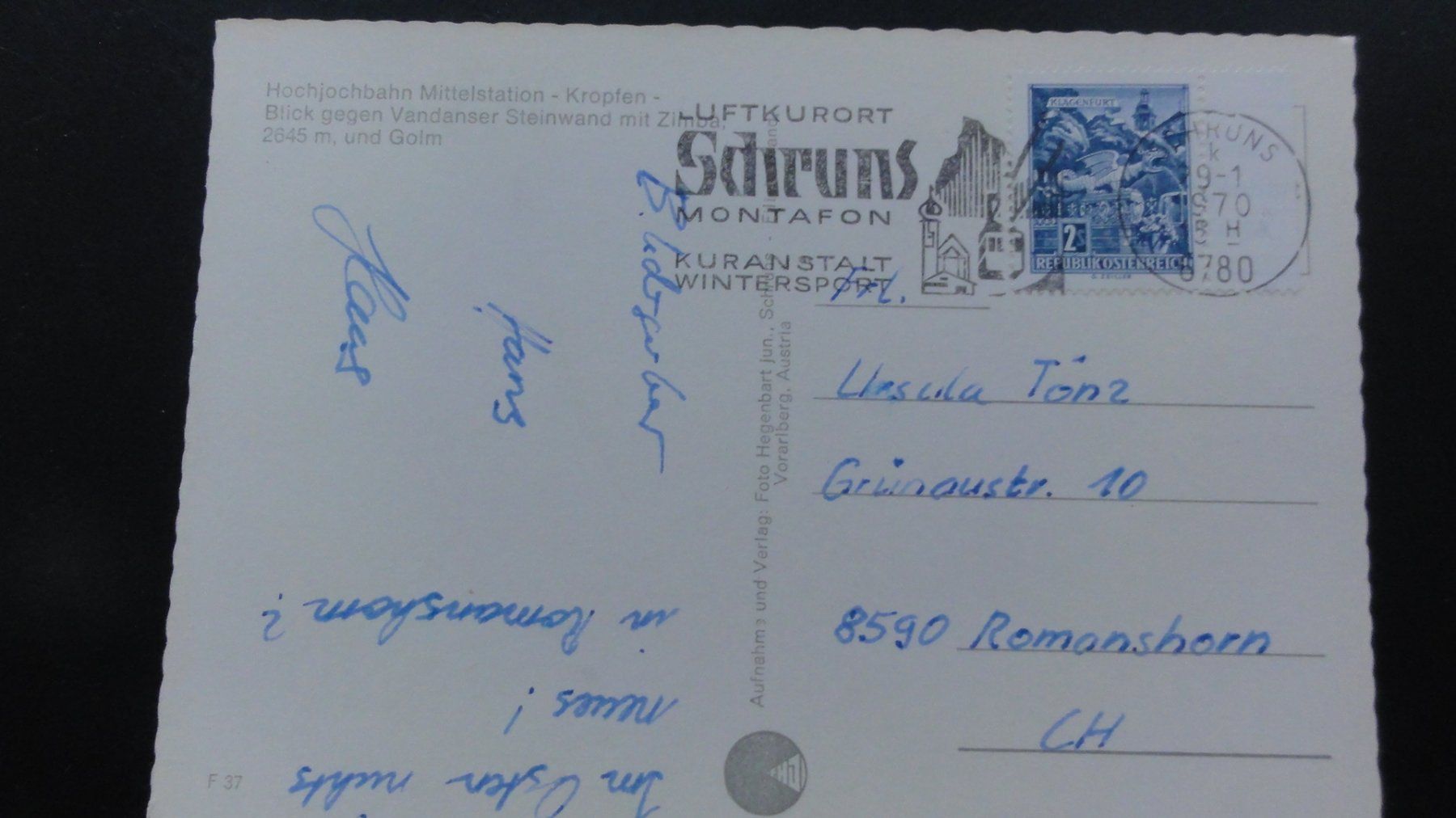 Cartoline postali: Antike Postkarte Hochjochbahn – Usato da Abtwil SG venduto da mutts1 1