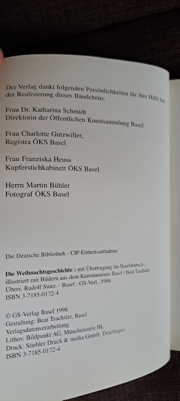 Bücher: Die Weihnachtsgeschichte, Baseldeutsch,Kunstmuseum, Suter  – Neu (gemäss Beschreibung) aus Kleinlützel von Breizh_kalon 2