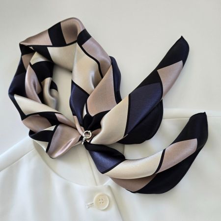 New 68cm 100% Silk Scarf, Color Block Neckscarf