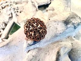 Ring filigran Silber Rotgold vergoldet - Grösse verstellbar
