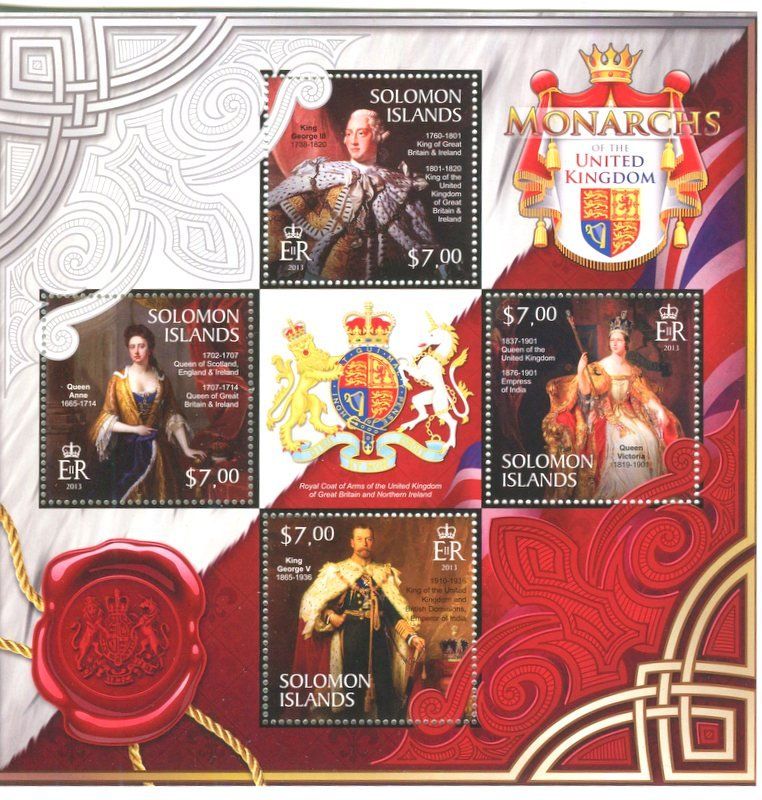 Alle Briefmarken: Block "Britische Monarchen". Salomonen – Neu und originalverpackt aus Basel von Butsch5
