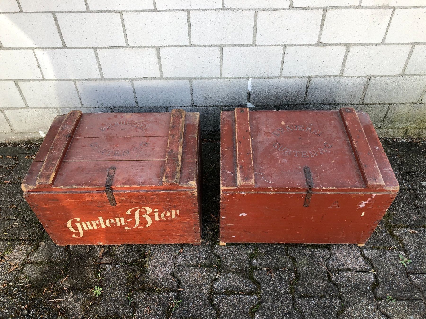 Casse di vino e birra: 2 sehr seltene Gurten-Bier Harassen – Usato da Feldbach venduto da Olive1
