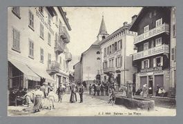 1910, SALVAN, INTÉRIEUR ANIMÉ: PLACE, GRAND BAZAR DES ALPES+