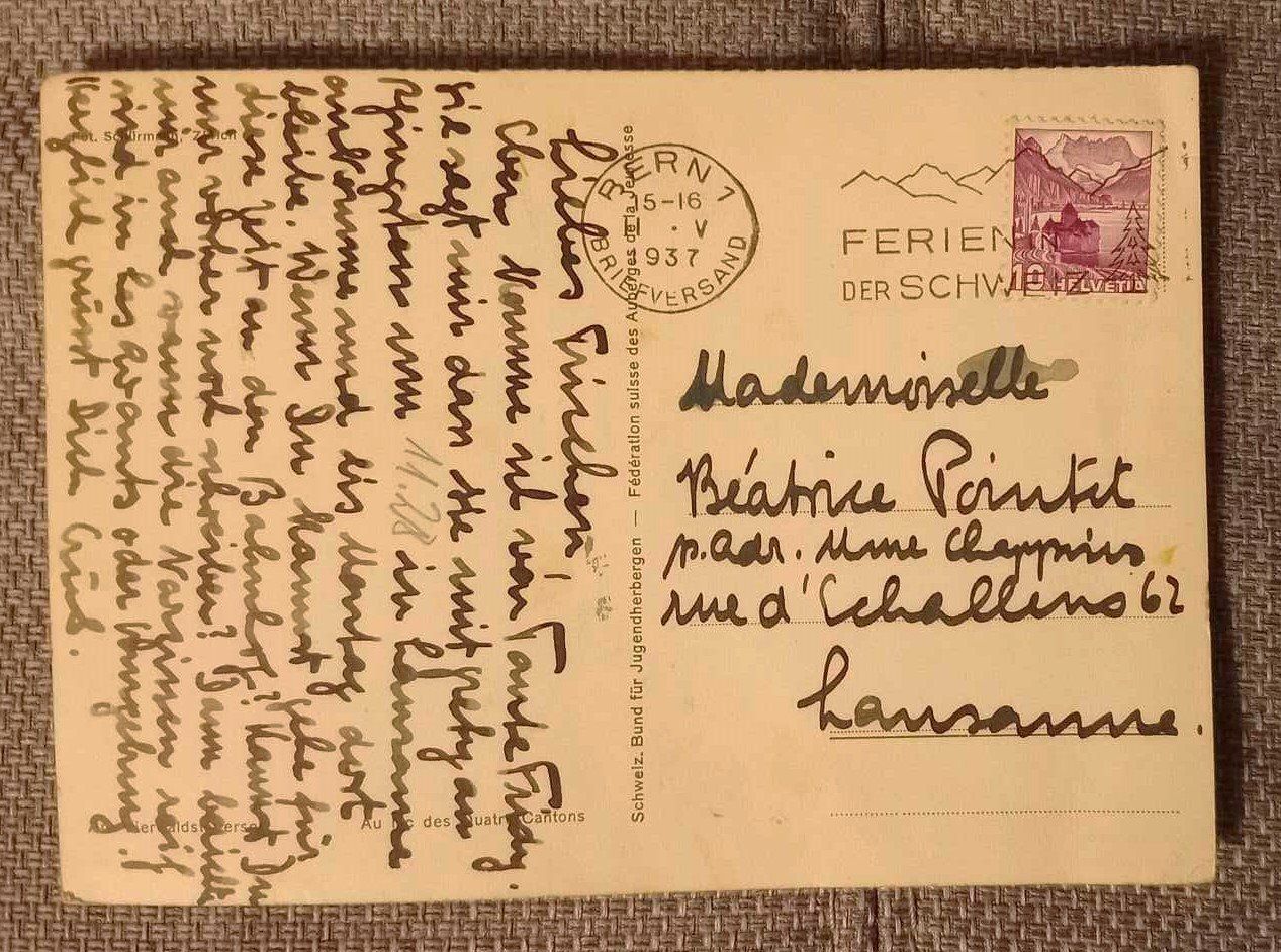 Ansichtskarten: Postkarte / carte postale - Schweizer wanderkalender - 1937 – Gebraucht aus Le Locle von PereiraHugo 1