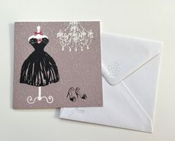 Greeting card -  Girl Lady - Beautiful Gown