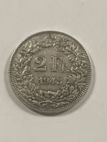 Schweizer 2 Franken Münze 1945 - Seltenes Sammlerstück!