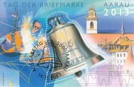 2013 1488 Sonderblock Tag der Briefmarke Aarau Glocke
