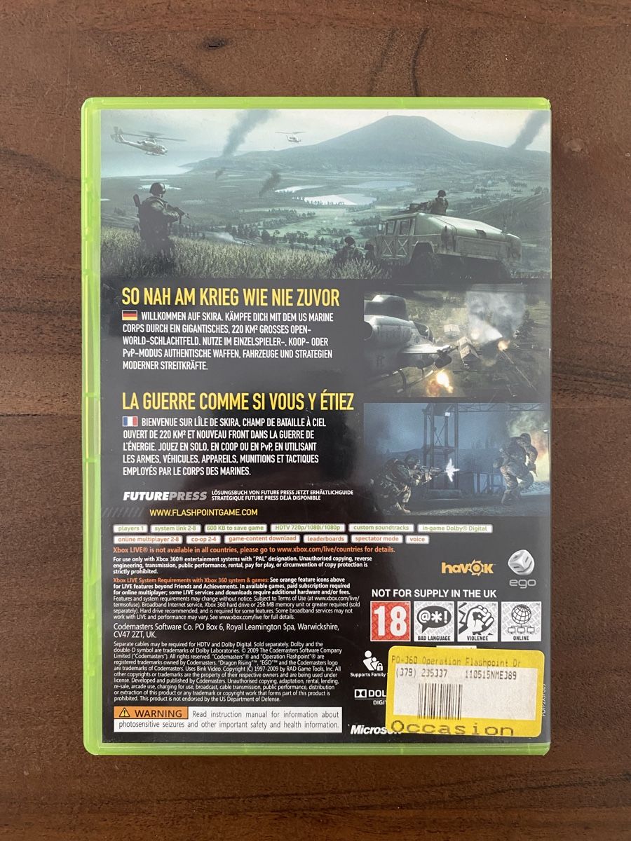 Microsoft Giochi: Operation Flashpoint: Dragon Rising für Xbox 360 – Usato da Thunstetten venduto da Virus_33 2