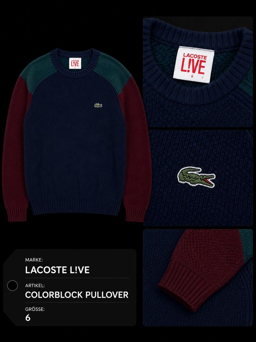 Pullover & Sweatshirts: Lacoste Live Colorblock Pullover Grösse 6 – Gebraucht aus Hedingen von PabloEscobar-