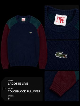 Lacoste Live Colorblock Pullover Grösse 6