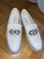 New  Leather white loafers size 38 (insole 24,5 cm)