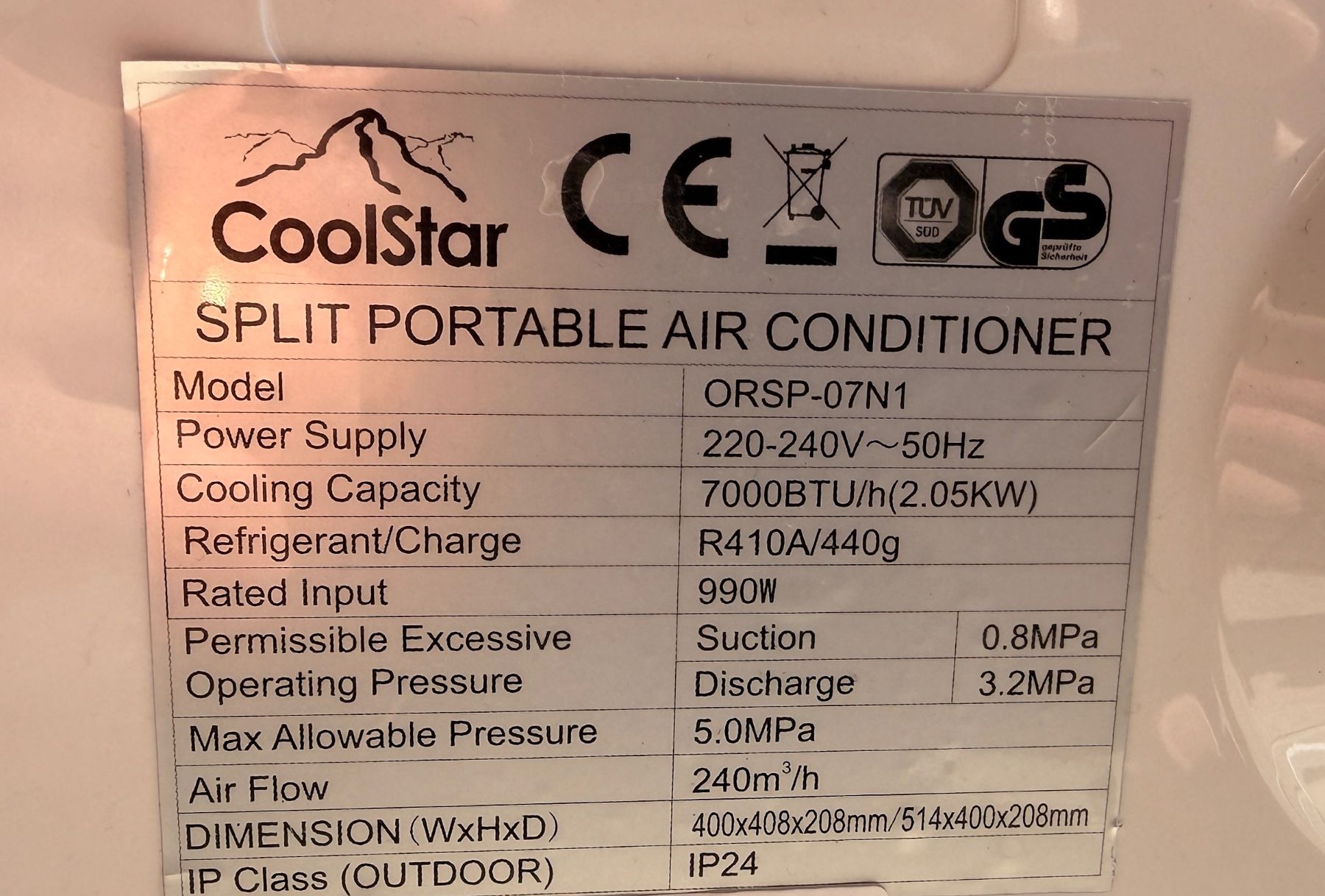 Condizionatori: Mobiles Klimaanlage Splitgerät Coolstar – Usato da Ettenhausen TG venduto da 7haus2011 4