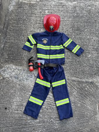 Feuerwehrmann Kostüm Gr. 120 für Kinder Fasnacht! 49