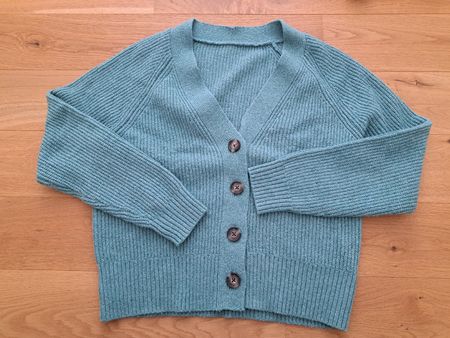 Damen Strickjacke in Petrol mit Knöpfen guter Zustand