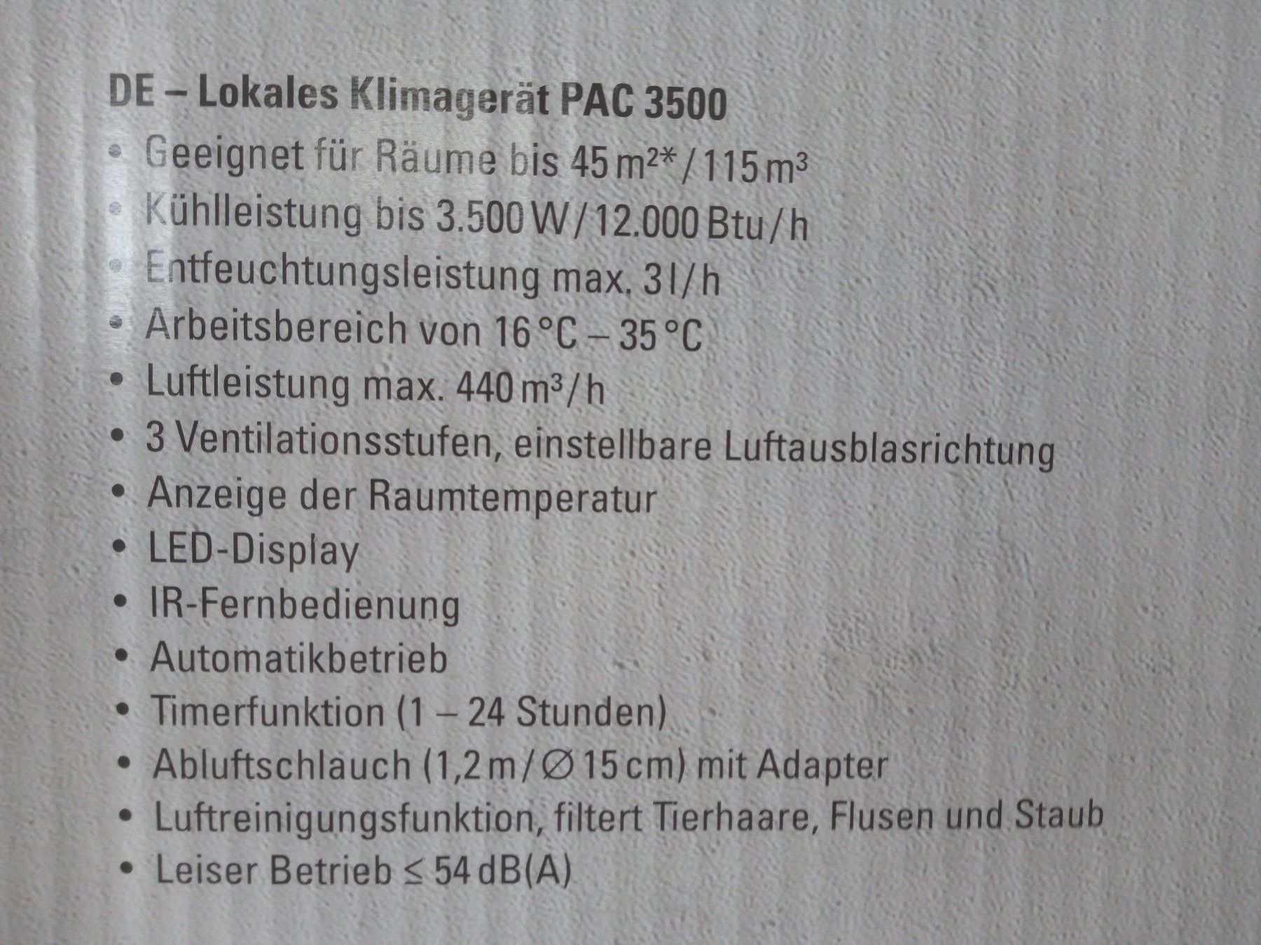 Trotec Klimageräte: Klimagerät Trotec PAC 3500 – Gebraucht aus Emmen von froboe 6
