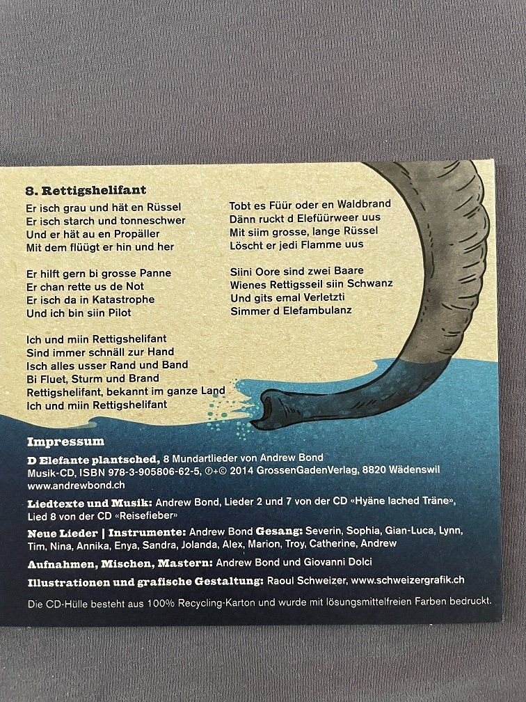 CD: Neuwertig: CD Andrew Bond: d Elefante plantsched – Nuovo (secondo la descrizione) da Horgen venduto da Feli39 2