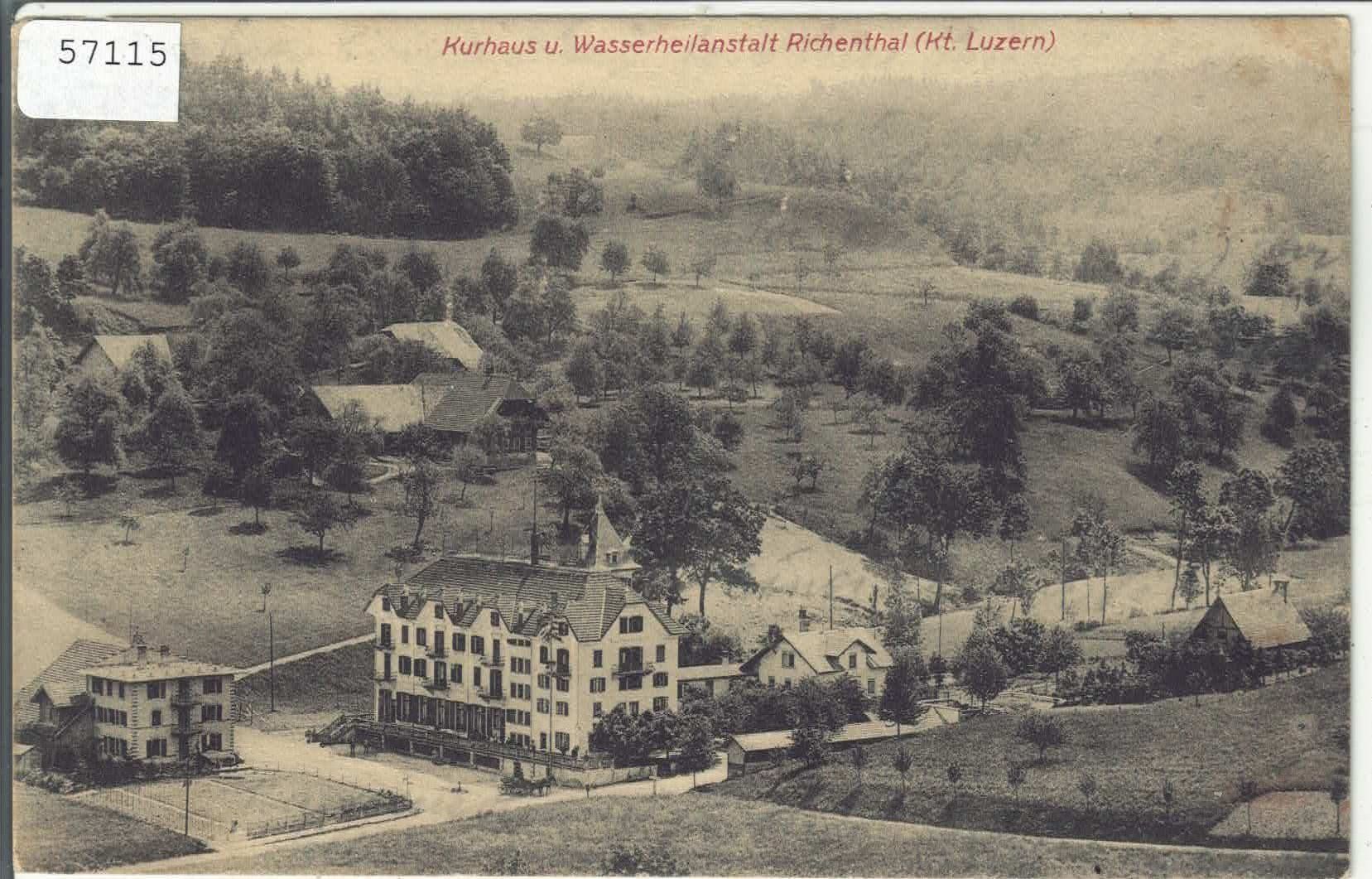 Cartoline postali: Kurhaus u. Wasserheilanstalt Richenthal – Usato da Ettingen venduto da Kartenplanet