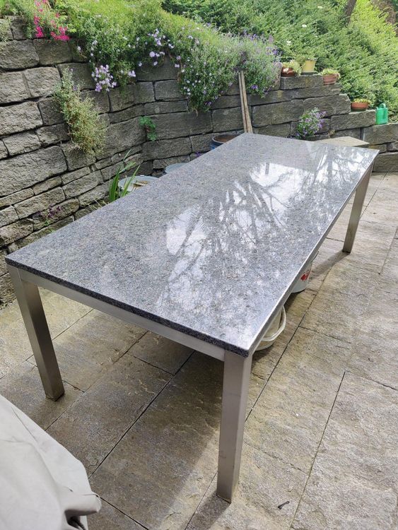 grosser und hochwertiger Gartentisch aus Granit Kaufen auf Ricardo