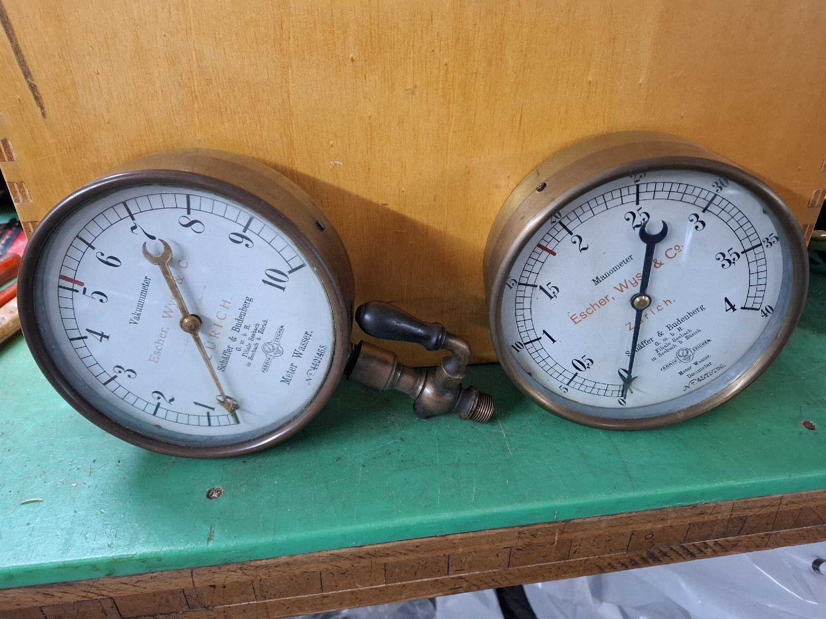Antikes Manometer/Vakuummeter von Escher Wyss Zürich (Gebraucht) in ...