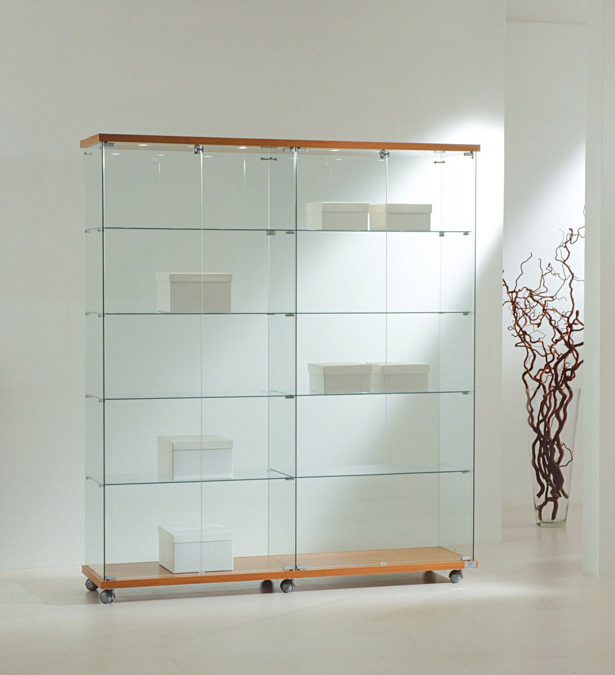 Vetrine: Glasvitrine, Silber,Kirsch&Wenge,LED B.157cmxT.40cmxH.181cm – Nuovo e nell'imballaggio originale da Kriens venduto da GCgestaltung.17 7