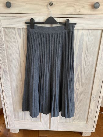 Neu Grauer Plissee Wollrock Gr. S LilySilk Herbst Winter