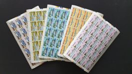 Saint Lucia 1980 - 1984. 5 frische Briefmarkenbögen.