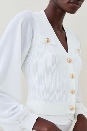 Karen Millen - Cardigan mit Chiffon Puffärmeln