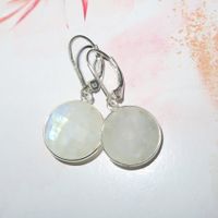 Ohrringe MONDSTEIN 925 Silber Fazettiert VP 59,-