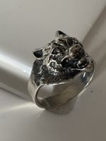 Herren Ring Wolf Motiv silberfarben guter Zustand