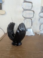 Vintage Keramik Muschel Lampe Schwarz Oyster Shell Tischlamp
