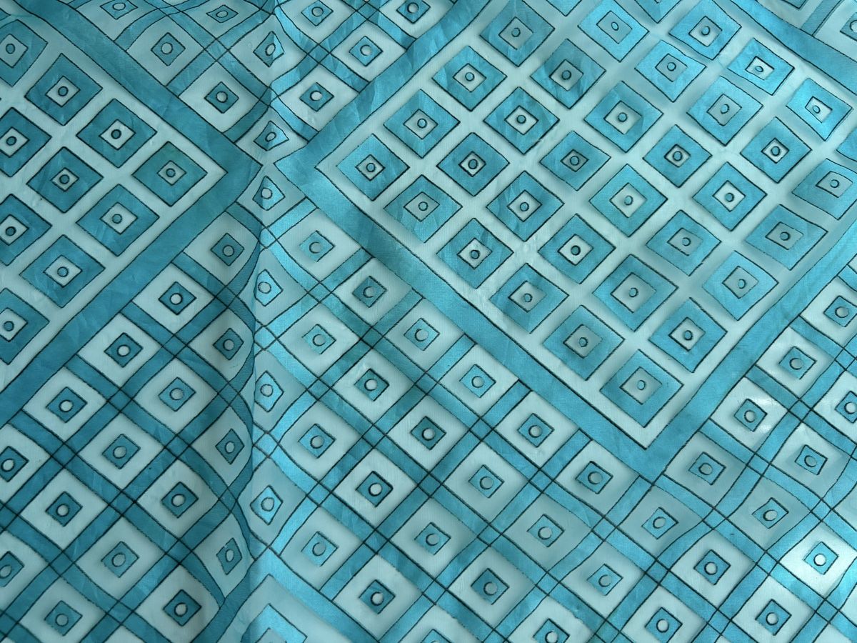 Foulards, Tücher & Schals: Scarf with diamond pattern blue/white good condition – Neu (gemäss Beschreibung) aus Saland von ele_vc96 2
