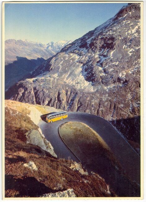 Cartoline postali: CP/AK: PTT - Schweizer Alpenpost "Susten" 1955 – Usato da Tramelan venduto da MHK79