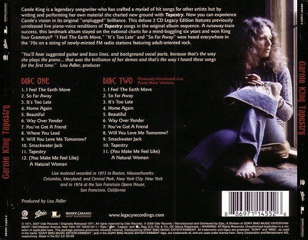 CD: King Carole: Tapestry 2CD -Legacy – Nuovo (secondo la descrizione) da Steinhausen venduto da Vilivinili 1