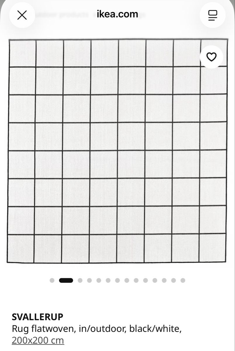IKEA SVALLERUP Reversible Rug – Black & White (200 × 200 cm) (D ...