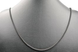 Halskette Zopfkette Edelstahl 60cm 3mm IP schwarz