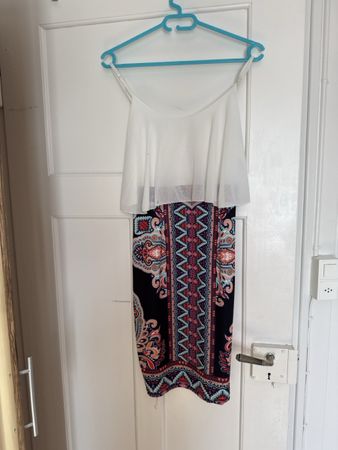 Sommerkleid Gr oneSize Print Schwarz Weiss -TOP-Zustand 48 