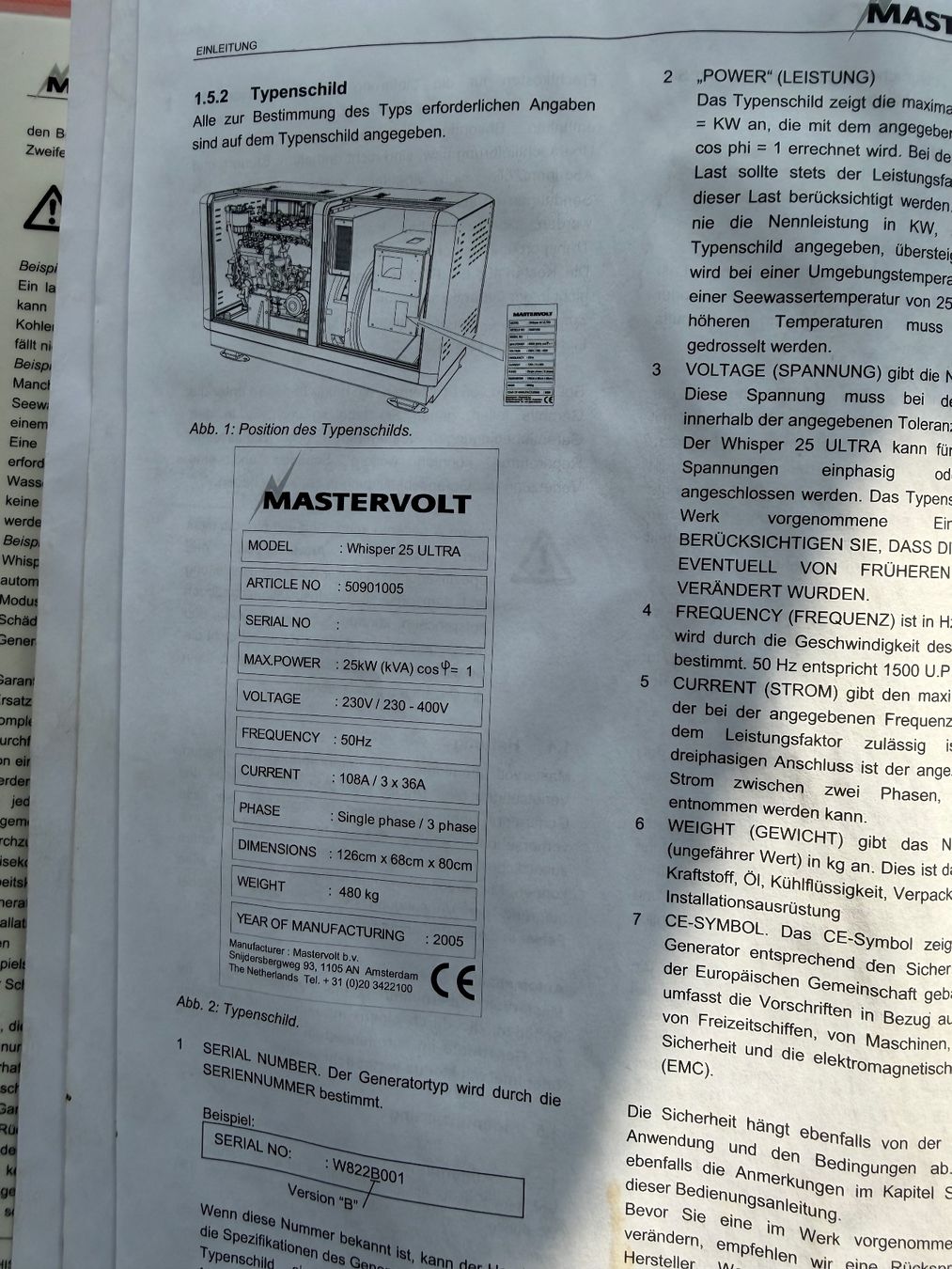 Générateurs de courant: Mastervolt Whisper 25 Ultra Marine Dieselgenerator 230V – D'occasion à Unterengstringen par MLindenmann 2