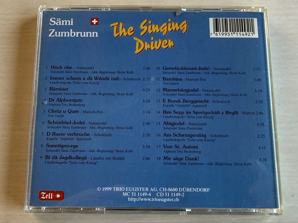 CD: Sämi Zumbrunn CD - The Singing Driver – Usato da Oberried Brienz venduto da Chyara 1